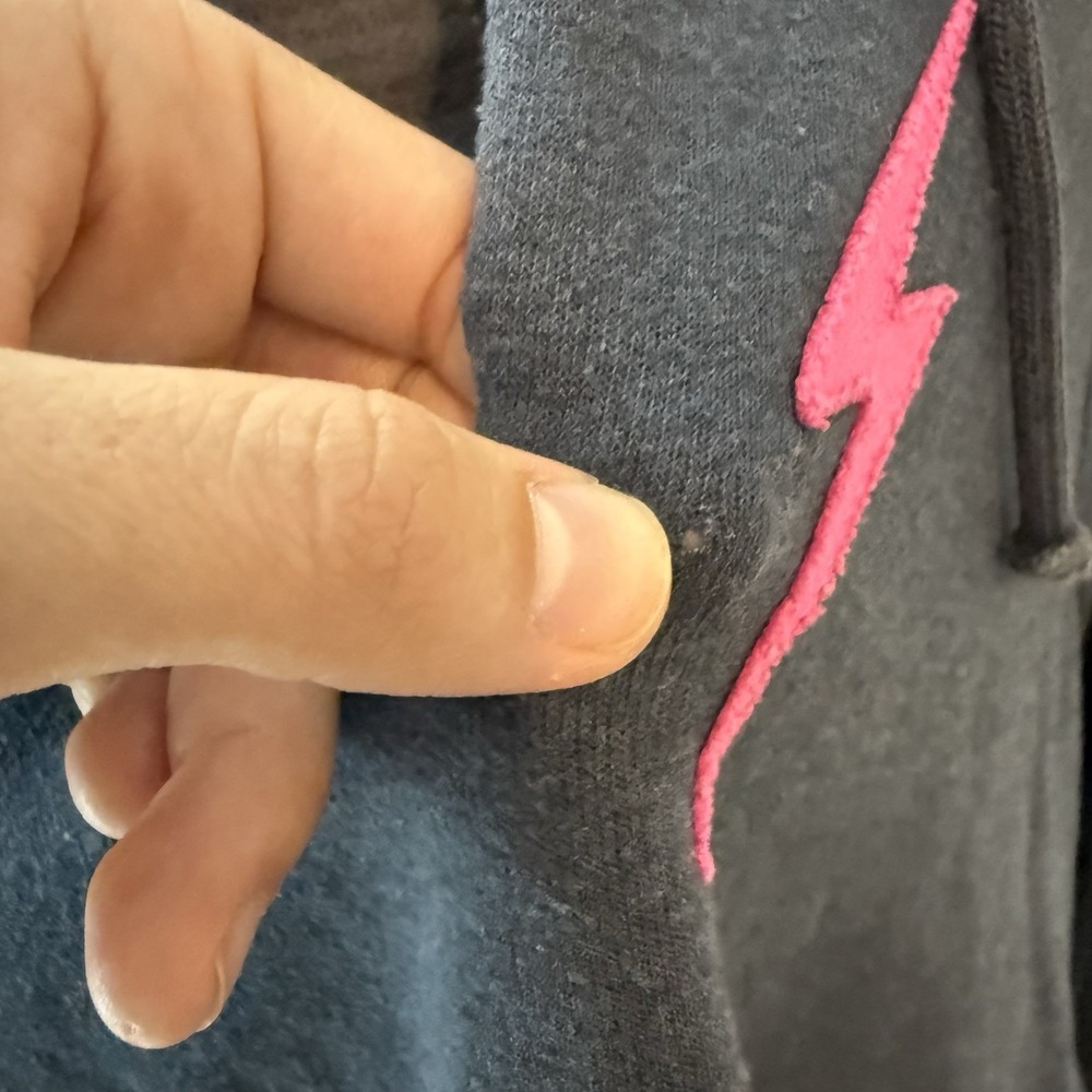 Aviator Nation Bolt Stitch Chevron Hoodie Sweatshirt Neon Women's Medium - Picture 5 of 14